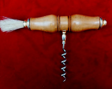 Tire Bouchon à brosse, manche bois tourné, Collection, Caviste, Vin, Bistrot