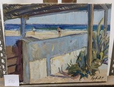 Tableau Huile Paysage Marin