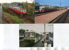 GUINGAMP LOT 3 cartes Gare Train Autorail Renault X2400 TER 88365 1963 1987 1994