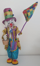 Poupée clown musical porcelaine de collection 40cm