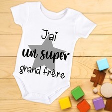 Body bébé ou tee-shirt personnalisé super grand frère