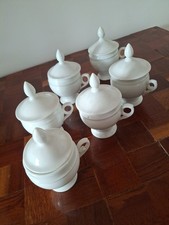 6 anciens pots à crème en