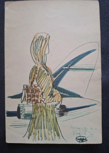 Air france menu 1973 paris - france,