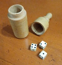 Bistrot Jeu de dés 421 en Os - Bouteille bois publicitaire St Raphael Quinquina