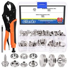 Heavy Duty Snap Fastener Pliers Snap Setter Tool with 70Pcs 20 Sets Stainless...