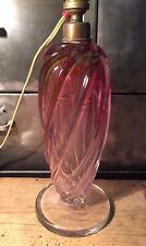 Pied De Lampe Verre Soufflé Torsadé H 31,5 Cm