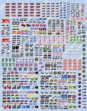 Planche A5 décalcomanies à l'eau, Sponsors Vintage , Maquette 1:24, Miniatures