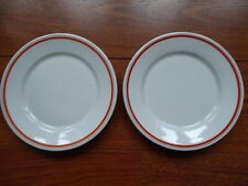 PORCELAINE D'AUTEUIL LOBJOY 2 ANCIENNES ASSIETTES DESSERT SERVICE BISTROT 19 cm