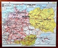CARTE SCOLAIRE VIDAL LABLACHE N°27 ALLEMAGNE POLOGNE AUTRICHE Gd format TB ETAT