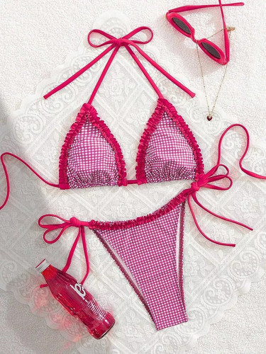 Bikini brésilien femme rose - bikini,