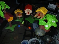 Playmobil Gros Lot  Abris Mangeoire Oiseaux Zoo Ferme Parc Zoo Maison Cabane