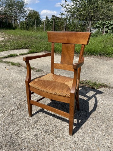 Fauteuil paillé 19ème en - du,