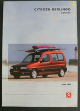 Brochure CITROEN BERLINGO 5 places de 07 / 1997