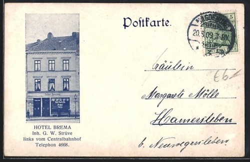Carte postale brême hôtel - postale,