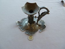 Ancien bougeoir en fer forgé martelé, dlg BRANDT