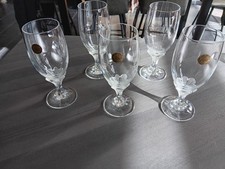 5 verres à Bière  GRANVILLE Cristal d'Arques Neuf 