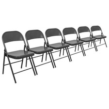 6x Noir Mat Chaise Pliante en