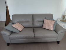 canapé cuir etat neuf gris de