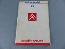 Mode d'emploi CITROËN AX de 1987 notice d'entretien manuel d'utilisation 