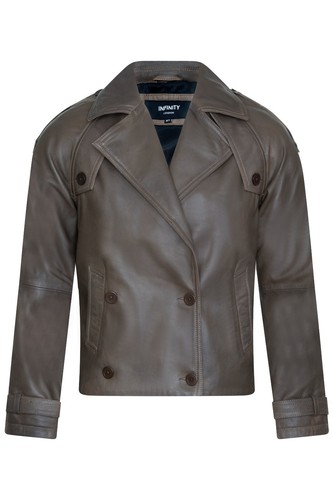 Veste cuir oversize marron - veste,