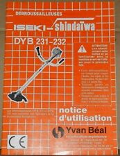Notice d'utilisation pour débroussailleuses ISEKI-Shindaïwa DYB 231-232