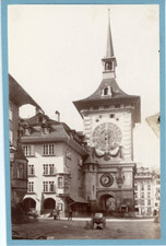 Suisse, Berne, Tour de l'Horloge  Vintage albumen print.  Tirage albuminé