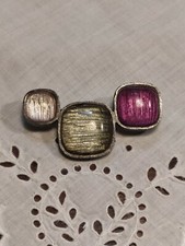 Broche Vintage BIJOUX SKALLI PARIS Ancienne , en Émail et Métal Argenté