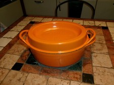 Cocotte ovale en  Fonte émaillée Le Creuset Doufeu  orange FRANCE