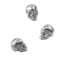 Perle tête de mort 9 mm en argent 925