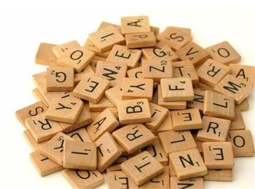 100 wood lettter scrabble - ,