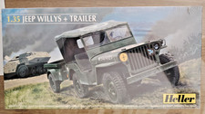 Maquette 1/35 HELLER Ref 81105 Jeep Willys + Trailer Neuve