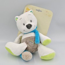 Doudou loup renard blanc gris vert bleu DOUKIDOU - 36246