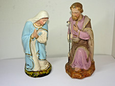 18 cm T7  lot grand santon platre Pieraccini Bacci crèche église Marie Joseph 23