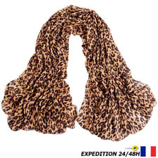 Foulard femme Imprimé motif animal taches léopard marron
