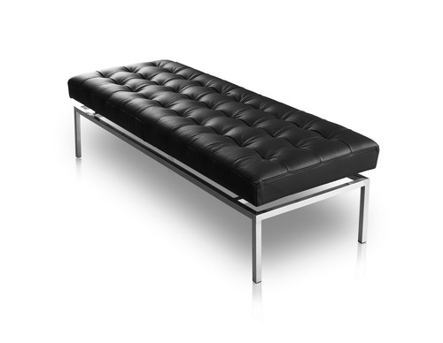 Long bauhaus banc cuir noir - long,