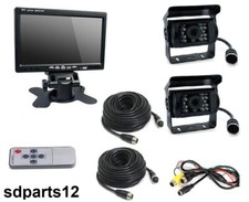 Kit 2 x Caméra de Recul avec IR Vision Nocturne Écran LCD 7'' Camion Camping-Car