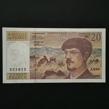 BILLET 20 FRANCS DEBUSSY 1993
