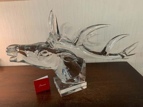 Baccarat crystal deer - crystal, head