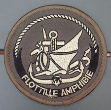 FLOTTILLE AMPHIBIE ancien Patch tissu Marine Nationale Fusilier Marin ORIGINAL