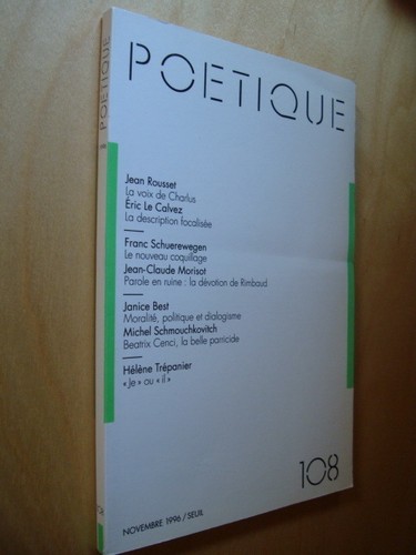 Poétique 108 rousset voix - poétique, de