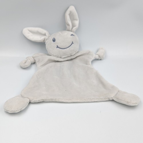 Doudou plat lapin gris - , blanc