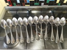 12 Grande Cuillères de table en métal argenté 100g Saint Medard 