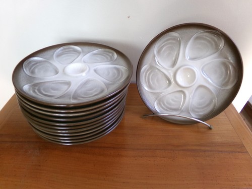 Lot assiettes a huitres - de, 12