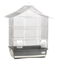 Cage À Oiseaux Maison D'Oiseaux Éleveur Chromé Gris
