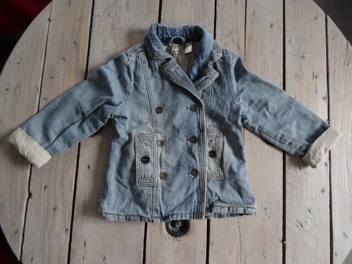 Veste manteau jeans bleue - en,