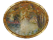 " Paysage impressionniste "  par Italo GIORDANI  ( 1882-1956 )