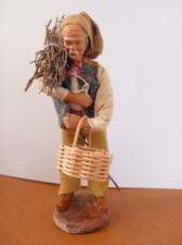 Santon de Provence signé Marinacci "Homme au panier" 20 cm