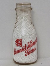 TRPP Milk Bottle Somerset Hampton Farms Dairy Boston MA SUFFOLK COUNTY 1941 RARE