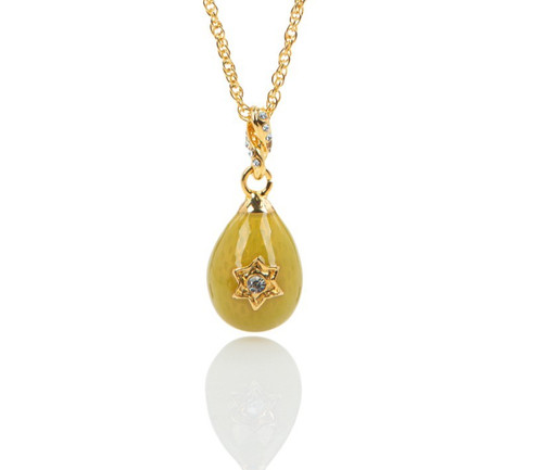 Collier pendentif oeuf - , jaune