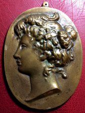 Vintage Royal Femelle Buste Grand Fonte 925gr 198x154mm Plaque à Identifier